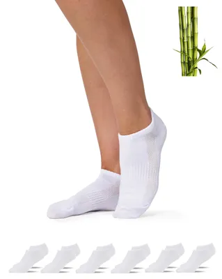 Produktbild von Snocks Bambussocken, Bambus Sneaker Socken Herren & Damen, 6er Pack – Größe 35-38, 6x Weiß