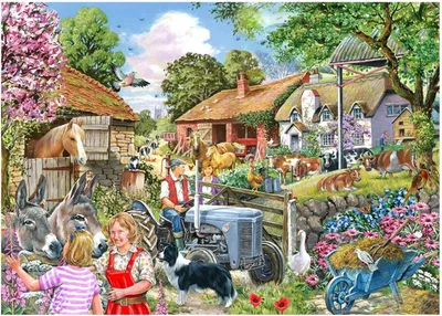 Image de Maison des Puzzles Puzzle A la porte de la ferme 500 XL Teile Landschaft