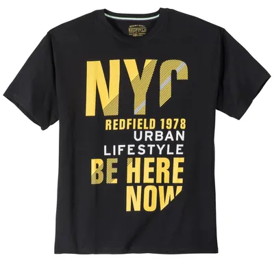 Produktbild von Redfield T-Shirt Übergröße schwarz Schriftprint