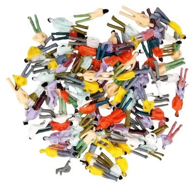 100 Menschenfiguren 1:75, bemalte Mini-Figuren für Modellbau