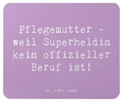 Produktbild von Mr. & Mrs. Panda Mousepad Spruch Pflegemutter Superheldin - Lavendeltraum - Geschenk, Handarbeit, pc, einzigartige Designs, Pflegekind, mousematte, mausunterlage, Mauspad