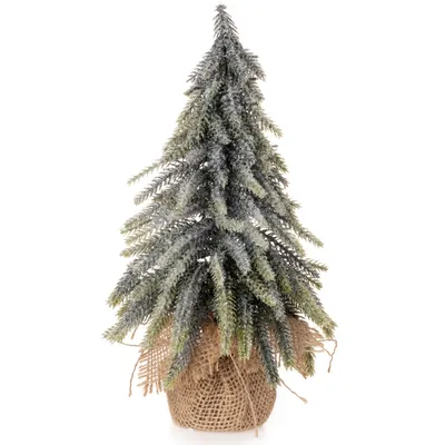 Produktbild von 1 x Künstlicher kleiner Tannenbaum mit Eiskristallen H 27 cm - Weihnachtsdeko Tannenbaum -  künstlicher Weihnachtsbaum  (H 27 - Ø 16 cm)