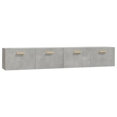 Image de Armoires murales 2 pcs. Gris béton 100x36,5x35 cm Bois composite