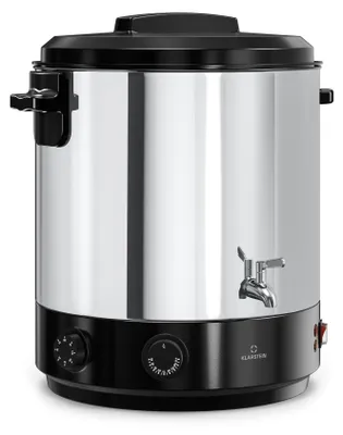 Produktbild von Klarstein Biggie Mechanischer Einkochautomat, 25 L Edelstahl-Einkochtopf & Glühweinkocher mit Edelstahlhahn, 1800 W, 30–110 °C, Timer, Einweckautomat, Heißgetränkespender