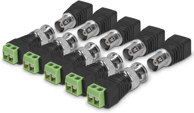 Produktbild von kwmobile 5x BNC Stecker Adapter Set - 5x BNC Stecker 5x BNC Buchse Terminal Block Steckverbinder - für z.B. Mini Kamera CCTV Netzwerk - BNC-Verbinder