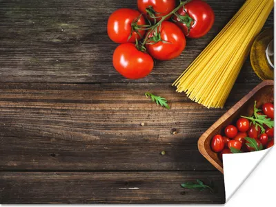 Produktbild von MuchoWow® Poster Nudeln - Tomate - Küche 160x120 cm - Foto Plakat