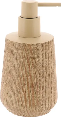 Produktbild von TENDANCE | Pumpspender - Spenderflasche - Flüssigseifenspender - beige - aus Polyresin - 350 ml - Seifenspender - Holzoptik