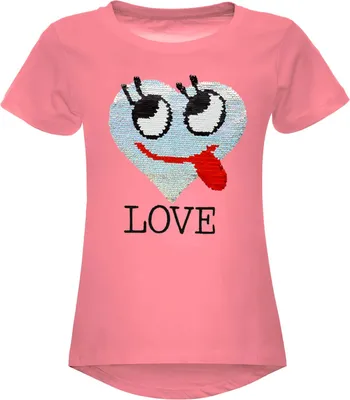 Produktbild von BEZLIT Mädchen Wende Pailletten T-Shirt mit Herz-Motiv Dunkelrosa 98