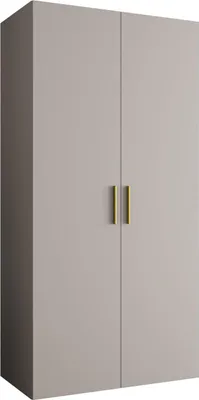 Produktbild von MEBLE KRYSPOL Schrank 100x202x52 cm mit Kleiderstange, 2xTür, BARI, Kaschmir, Griff Gold