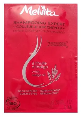 Productafbeelding van Melvita Expert Color & Scalp Biologische Haarschampoo voor het versterken van het haar, 6 ml *Proefverpakking
