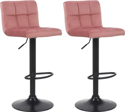 Immagine prodotto di set di 2 sgabelli da bar - Sgabelli da cucina - Altezza regolabile e design moderno | Colore: Rosa