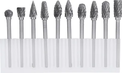 Image de Jeu de 10 fraises en carbure de tungstène pour forets d'outils rotatifs
