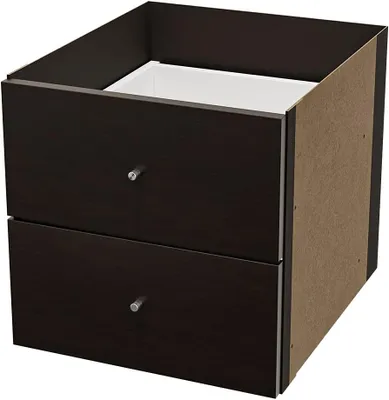 Produktbild von IKEA KALLAX Einsatz mit 2 Schubladen in schwarzbraun; (33x33cm); Kompatibel mit EXPEDIT