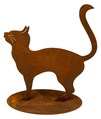 Produktbild von Edelrost Gartenfigur Katze - Rost Gartendeko Katzen Metall Dekoration Eisendeko