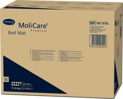 Obrázek produktu pro Hartmann MoliNea ochranné podložky na lůžko Postelová rohož 60x90 cm 9 kapek (2x30 ks)