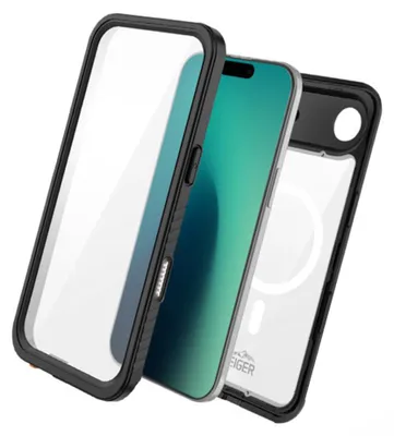 Produktbild von Eiger, MagSafe 360 Rundumschutz Hülle für iPhone Air Wasserdicht IP68 Drop-Test 2m, Schwarz / Transparent