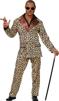 Produktbild von Funky Leopard Anzug Pimp Herren-Kostüm Sakko und Hose, Größe:L