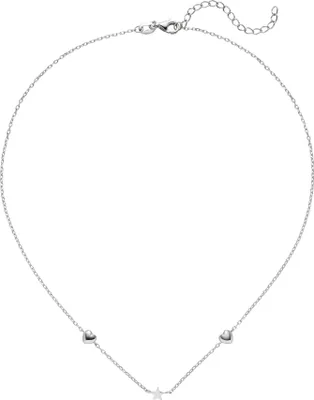 Produktbild von Collier Halskette Herz Stern 925 Sterling Silber 43 cm