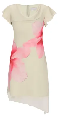 Produktbild von Graues Midi-Kleid mit Wasserfallausschnitt, reguläre Passform, Größe L