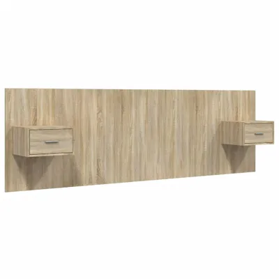 Image de Tête de lit avec armoires Chêne sonoma Bois d'ingénierie