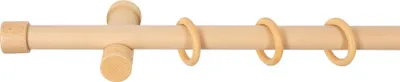Produktbild von SN Deco - Stilgarnitur Gardinenstange Vorhangstange Cafiro, Holz, moderner Träger, 28 mm, 1-Lauf, Komplettset mit Ringen, Farbe Natur, 200 cm