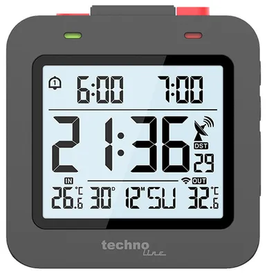 Obrázek produktu pro Technoline WT 325, Digitální budík, Černá, Šedá, 9,9 - 49,9 °C, °C, F, LCD, AAA Micro (LR03)
