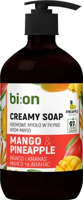Produktbild von BIO NATURELL Cremige Flüssigseife mit Pumpe, Mango und Ananas, 473 ml