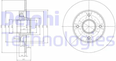 Produktbild von 2x DELPHI Bremsscheibe BG9022RSC für OPEL Crossland X (P17) für CITROËN DS3