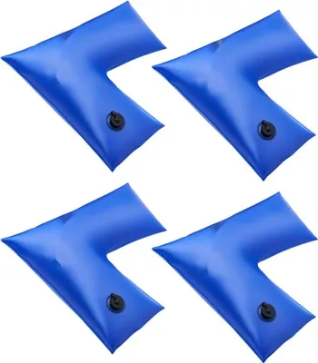 Produktbild von Wassersack Eckausführung 6er Pack - 570 x 565 mm PVC-Säcke, 0,4 mm dick mit auslaufsicherem Schraubverschluss - Pool Beschwerungssack für Poolabdeckungen Befestigung im Winter - Blau