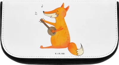 Produktbild von Mr. & Mrs. Panda Kosmetiktasche Fuchs Gitarre - Weiß - Geschenk, Lagerfeuer, Sänger, kleiner kulturbeutel, Musik, klein, Organizer, Trällern, Schminktasche, Singen