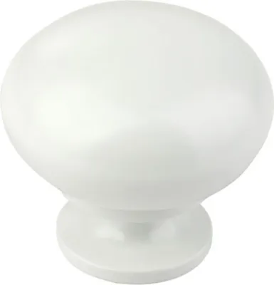 Produktbild von Möbelknopf Weiss, Schrankknopf Metall, Türknopf Ø 32mm, Möbelknauf