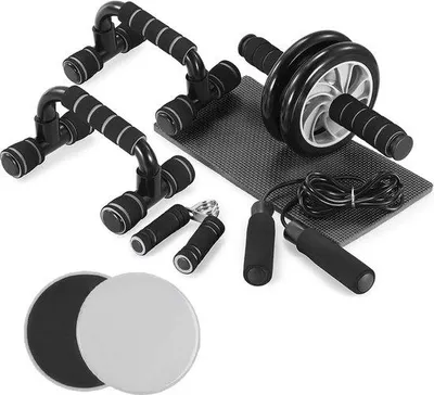Produktbild von Famanu Abdominal Roller Fitnessset - 5-in-1 mit Kniepolster
