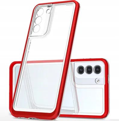 Produktbild von Clear 3in1 Case für Samsung Galaxy S21+ 5G (S21 Plus 5G) Gel Cover mit Rahmen rot