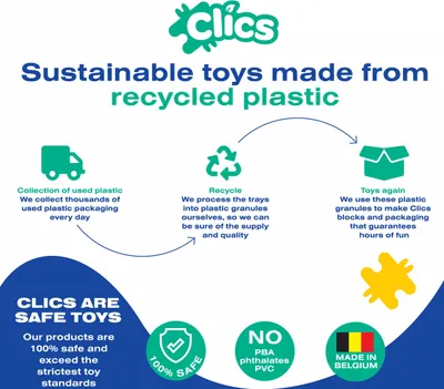 Zdjęcie produktu dla CLICS KLOCKI KONSTRUKCYJNE ROLLERBOX 15W1, Układanie bloków, 4 lat(a), Plastik, 377 szt.