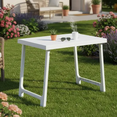 Immagine prodotto di Beechwood - Tavolo da Esterno, 81x56x63h cm Bianco, 6 Posti  Italy