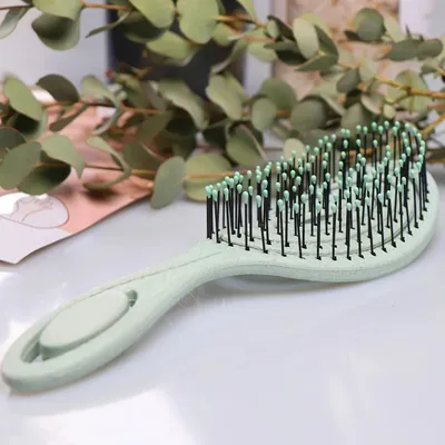 Produktbild von Bio-Haarbürste, Sanftes Haare Entwirren für alle Haartypen, Türkis