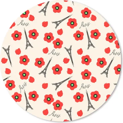 Produktbild von MuchoWow® Mauspad Mousepad Muster - Paris - Eiffelturm - Blumen 40x40 cm - Mousepads - Maus Mat - Pad - Mausunterlage - Schreibtisch Accessoires