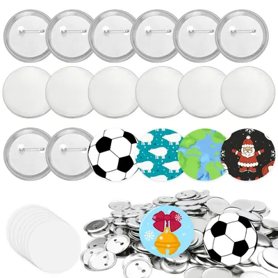 300-teiliges Knopfzubehör-Set, 58 mm, Metall, rund, mit transparenter Folie