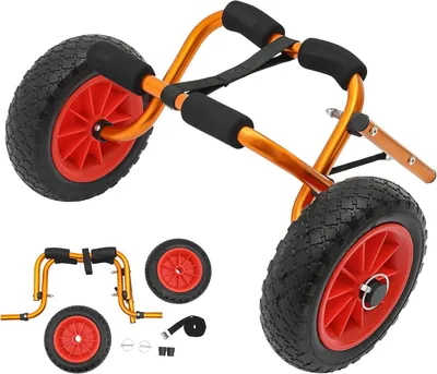 Produktbild von Aluminium Kajak- und Kanuanhänger, Kajakwagen, Kanuwagen, Surfwagen mit einer Tragfähigkeit von 80 kg, Transportwagen für Boote