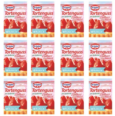 Image de Nappage pour gâteaux rouge au goût de fraise Dr Oetker 3 pcs 36g 12 pcs