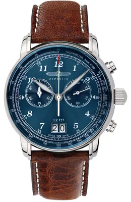 Produktbild von ZEPPELIN 8684-3 Chronograph Uhr Herrenuhr Lederarmband Chrono Datum braun