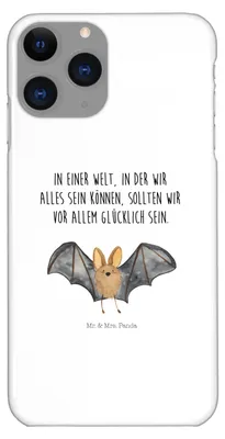 Produktbild von Mr. & Mrs. Panda Iphone 11 Pro Handyhülle Fledermaus Flügel - Weiß - Geschenk, Handy Case, Premium Kunststoff, Lustige Sprüche
