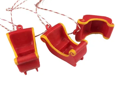 Produktbild von 3 Stück Weihnachtsbaumanhänger Baumschmuck Anhänger Xmas Schlitten Rentier