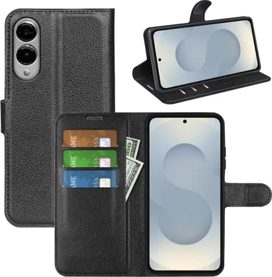 Immagine prodotto di Per Samsung Galaxy S25 Edge 5G Pelle finta libro portafoglio cellulare custodia nera