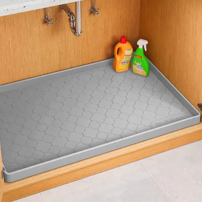 Produktbild von Wasserdichte Silikon-Tropfschale als Unterbeckenmatte, 40 x 22 cm, für Küche und Badezimmer, dicke Regaleinlage und Schrankschutz, Aufbewahrungslösung und Haustierfuttermatte