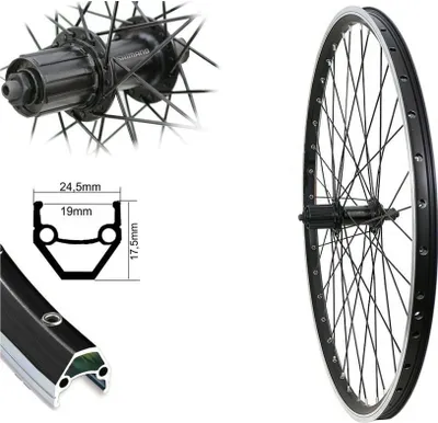 Produktbild von Bärwinkels Hinterrad 27,5 Zoll Shimano schwarz 8,-9,-10 fach V-Brake 584-19 Laufrad (650B)