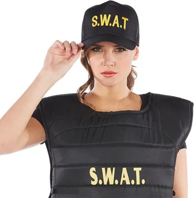 Produktbild von S.W.A.T. Cap schwarz Polizei Mütze Police Cap Schirmkappe Erwachsene Karneval