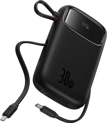 Obrázok produktu pre Baseus PPQD4-20C, 20000 mAh, Lítium polymér (lipo), 7,3 V, 30 W, Čierna