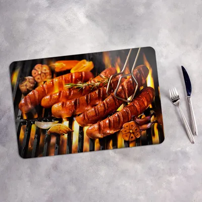Produktbild von Tischset 4x45x30 cm Platzset Tischmatte Platzmatte Untersetzer - Gegrillte Wurst