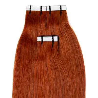 Immagine prodotto di hair2heart Premium Tape Extensions Capelli Umani Lisci - 10 pásků 2,5g 60cm Rosso Rame